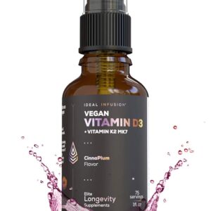 Vegan Vitamin D3 5000 iu with K2 (MK-7) Liquid Spray